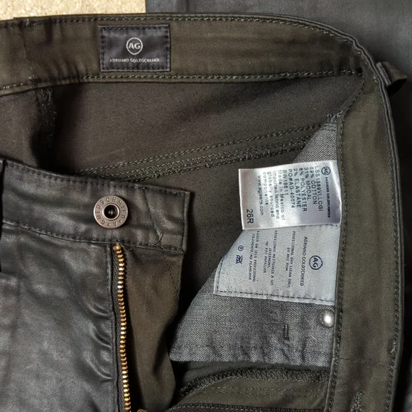 Waxed Dark Green AG Skinny Jeans - Picture 3 of 4